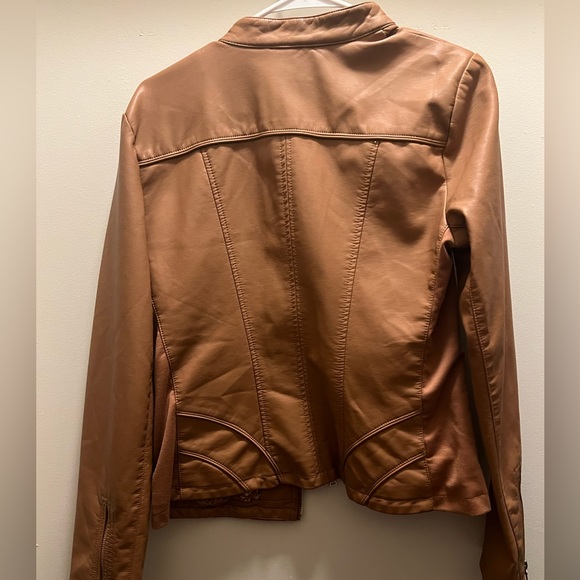 NORDSTROM GUESS brown fitted leather jacket - Picture 2 of 4
